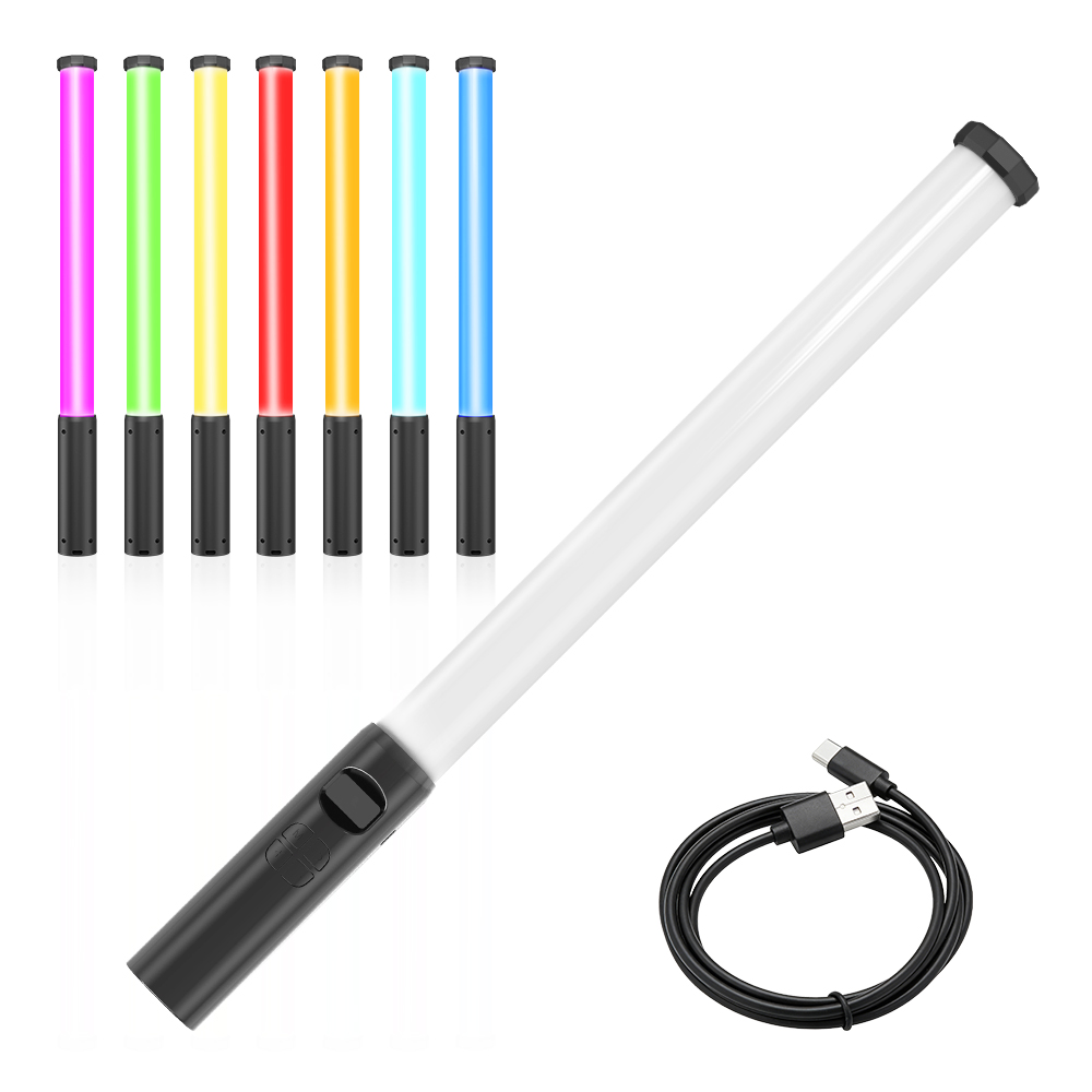 Photography Lighting Youtube - LUXCEO P300 RGBチューブライト 5W 380LM ビデオライト、2500-9000K充電式LEDライトスティック、Vlog/商品撮影用フィルライト