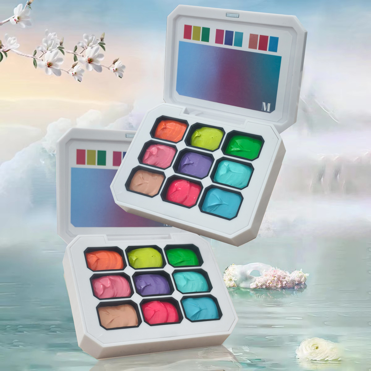 Photography Lighting Gel - 1pc 9 色ソリッドネイルポリッシュパットジェルペインティンググラデーション明るいジェルネイルアート作成装飾サロン UV & LED