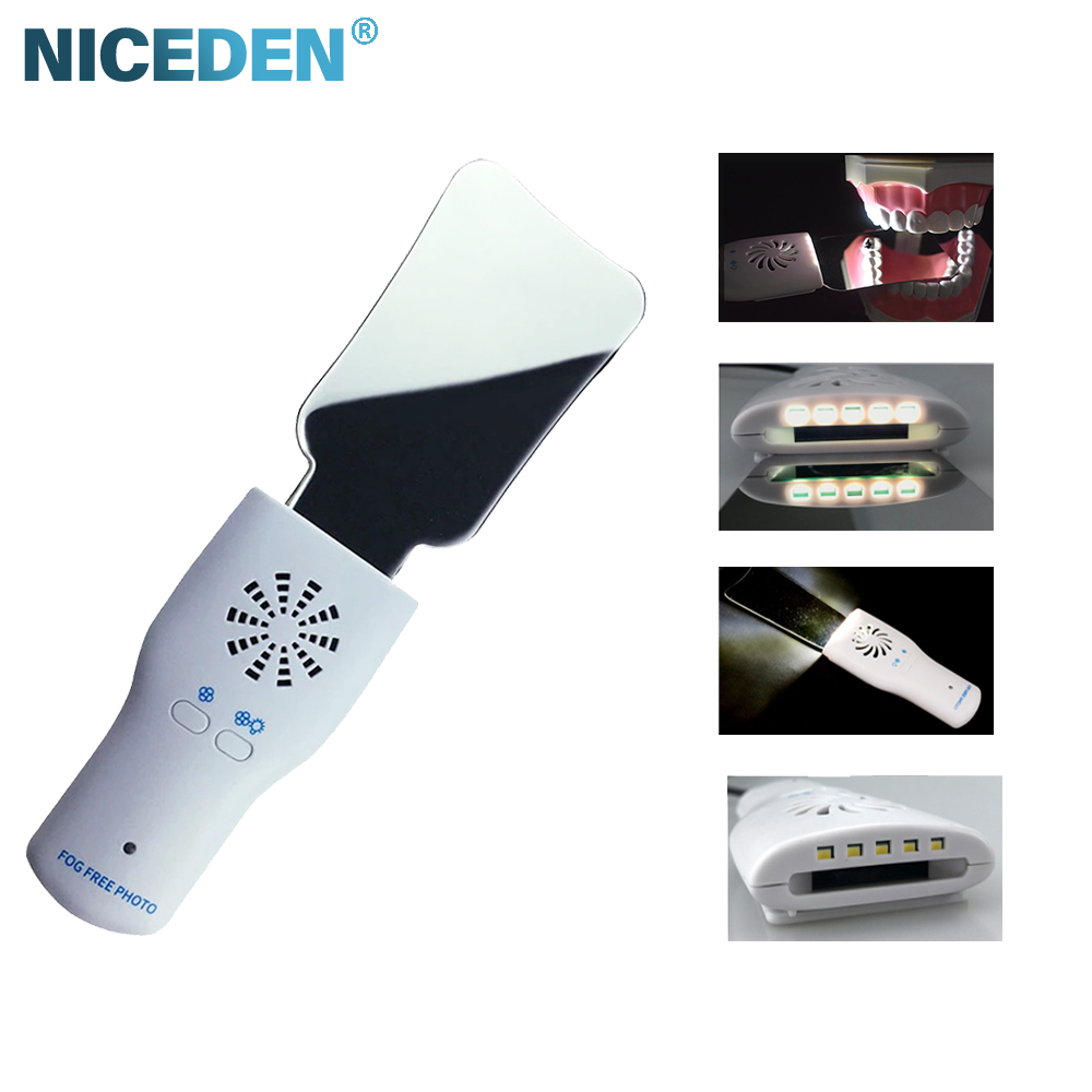 Photography Led Lighting Kit - 歯科防曇ミラーセット矯正リフレクター LED ライト付き曇りのない口腔内写真ステンレス鋼歯科医ミラー