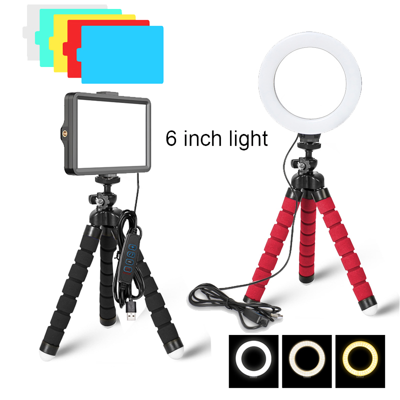 Photography Lighting Youtube - LEDリングライト16cm,写真撮影用,自撮り写真照明,携帯電話,セルフタイマー,YouTubeビデオ用