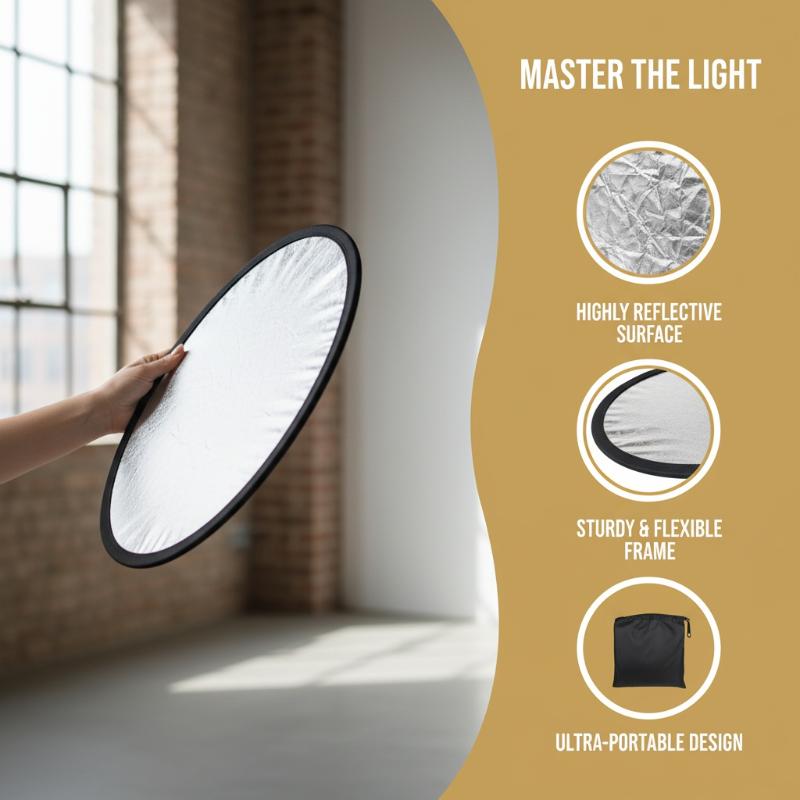Photography Lighting For Outdoors - 5 in 1 ラウンド型写真用リフレクター 折りたたみ式ライトディフューザー アマチュア写真家向け