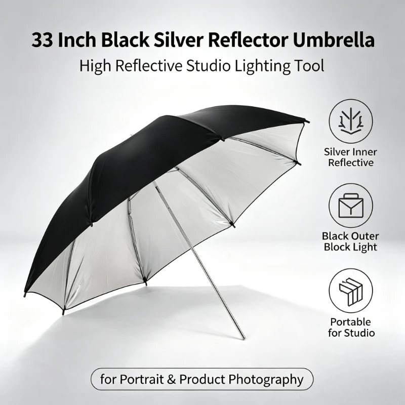 2026年 ブラック 耐久性のある33インチ反射傘 83CM - Photography Lighting Umbrella のレビューと価格
