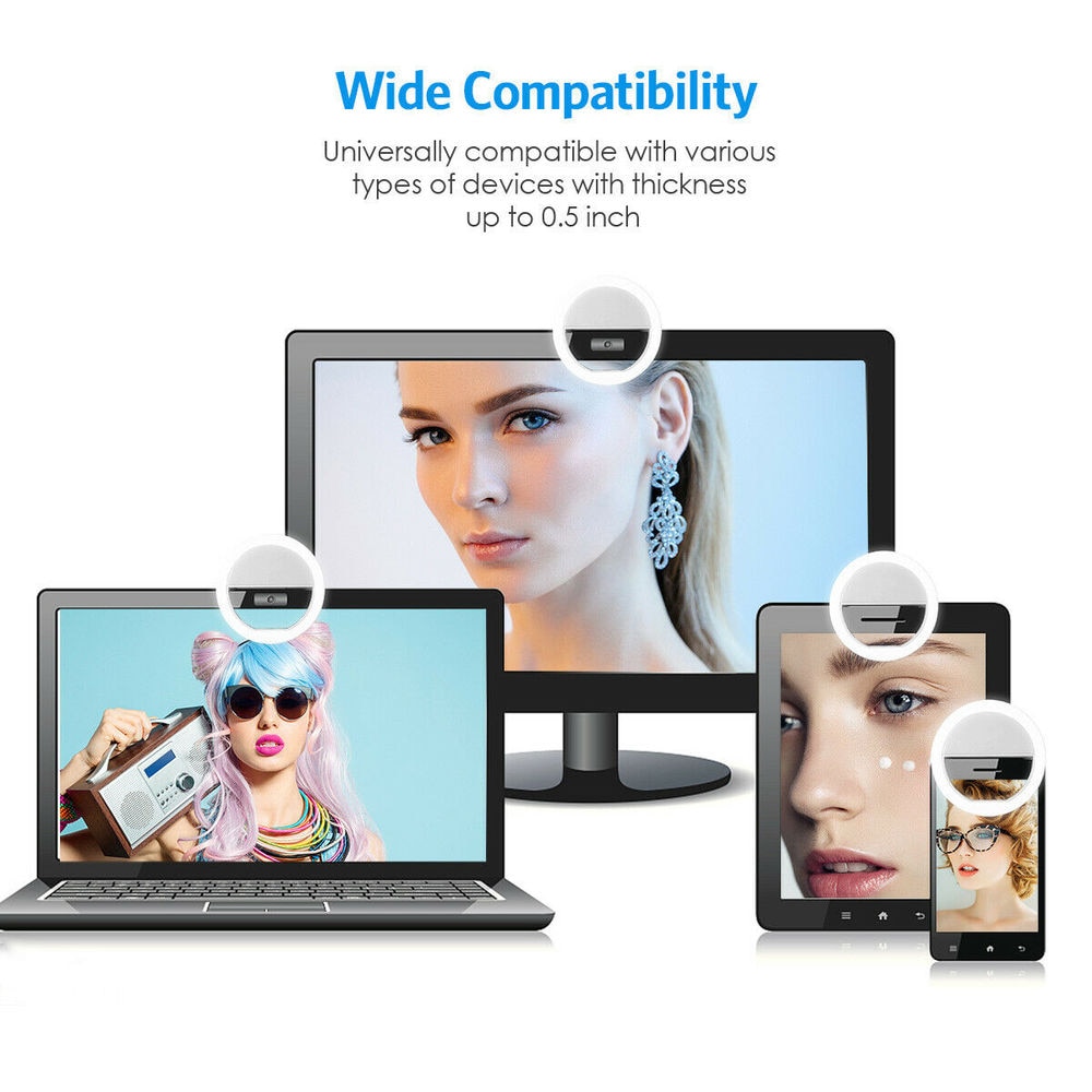 USB充電式LEDリングライト,電話クリップ,写真,ビデオ, - Photography Lighting Background のレビューと価格