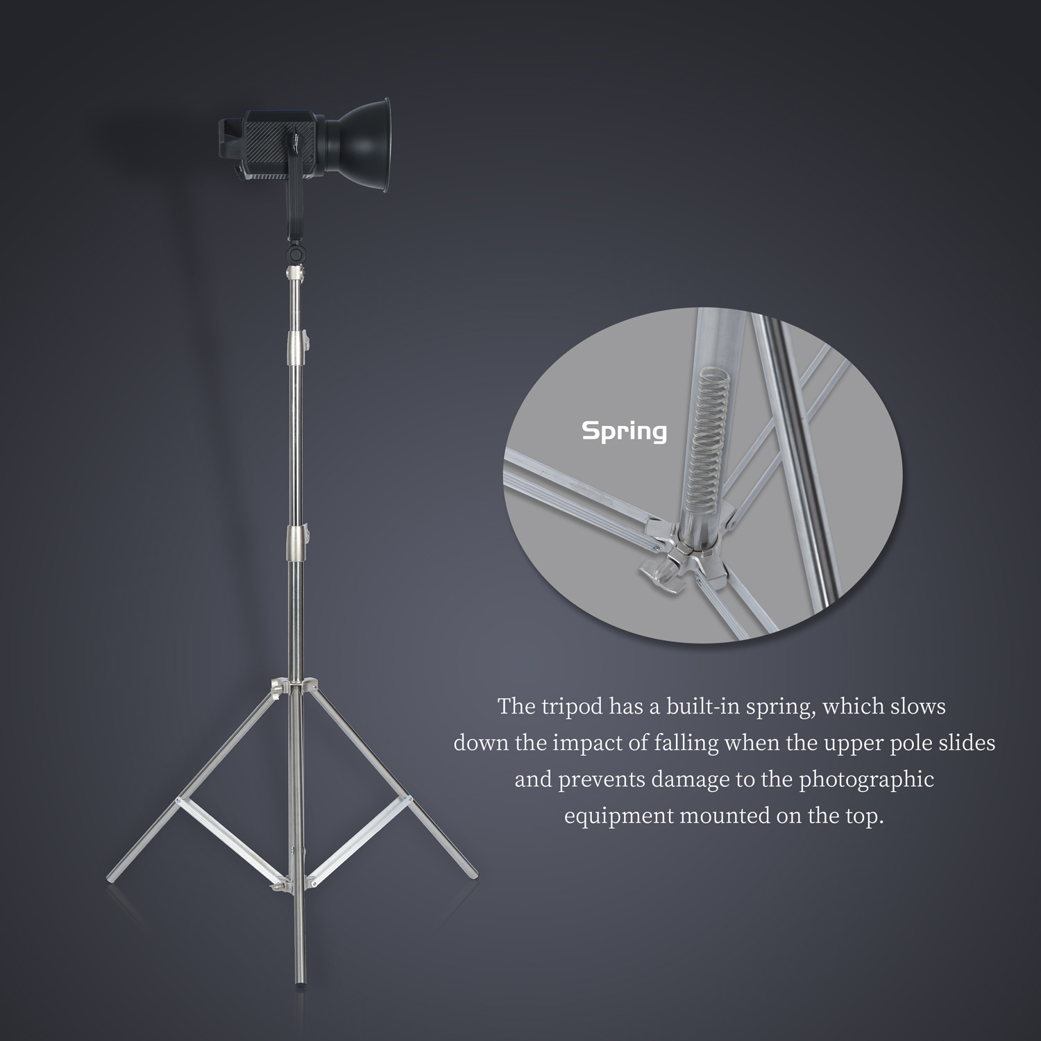 Sh-ステンレス鋼ライトスタンド、LEDライト用三脚サポート - Photography Lighting Background のレビューと価格