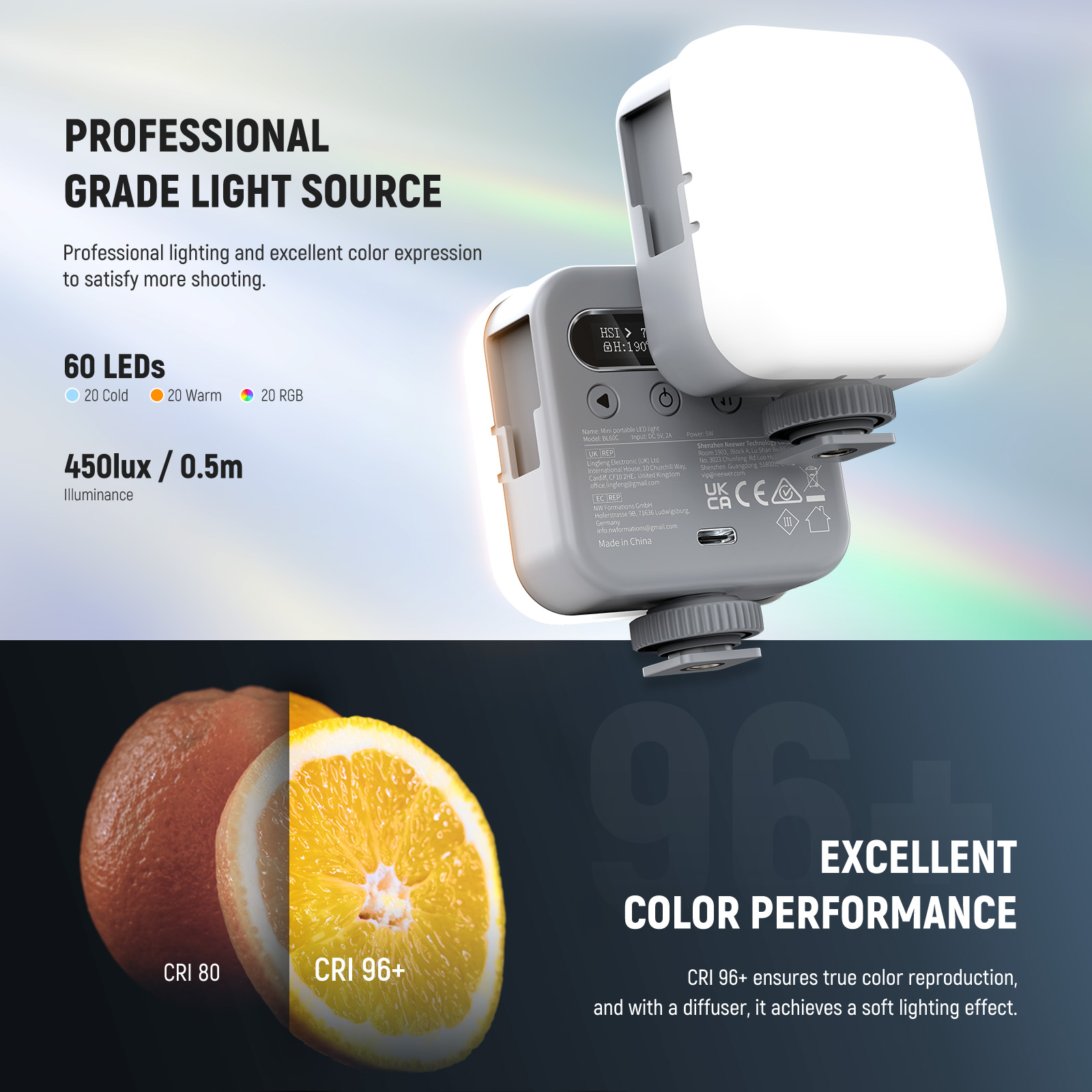 NEEWER ベーシック マグネティック RGB ビデオライ - Photography Lighting Basics のレビューと価格