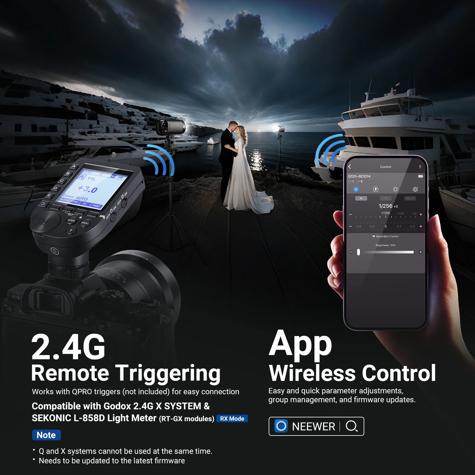 NEEWER Q120 2.4G TTL 120Ws アウト - Portable Strobe Monolight のレビューと価格