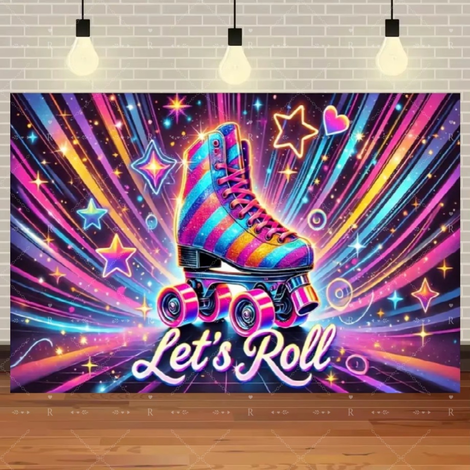 ローラースケートシューズテーマ誕生日パーティーデコレーション - Photography Lighting Background のレビューと価格