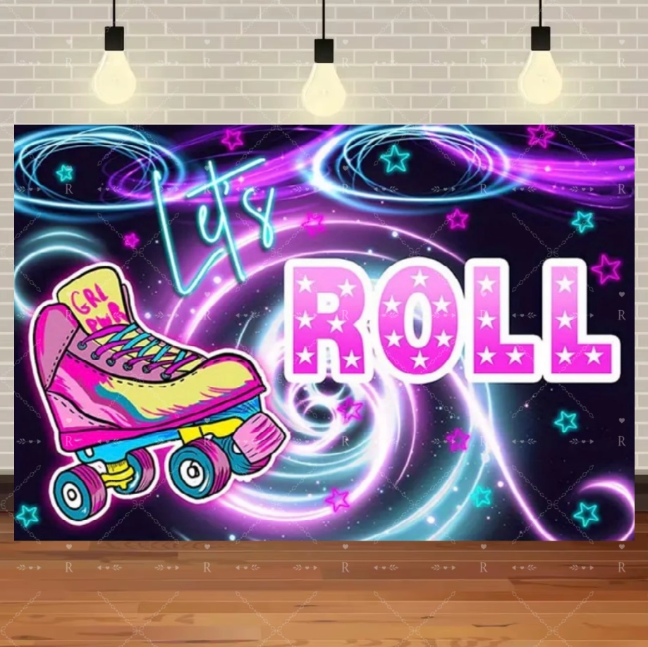 ローラースケートシューズテーマ誕生日パーティーデコレーション - Photography Lighting Background のレビューと価格