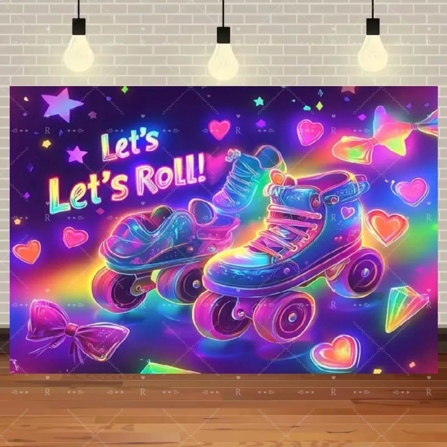ローラースケートシューズテーマ誕生日パーティーデコレーション - Photography Lighting Background のレビューと価格