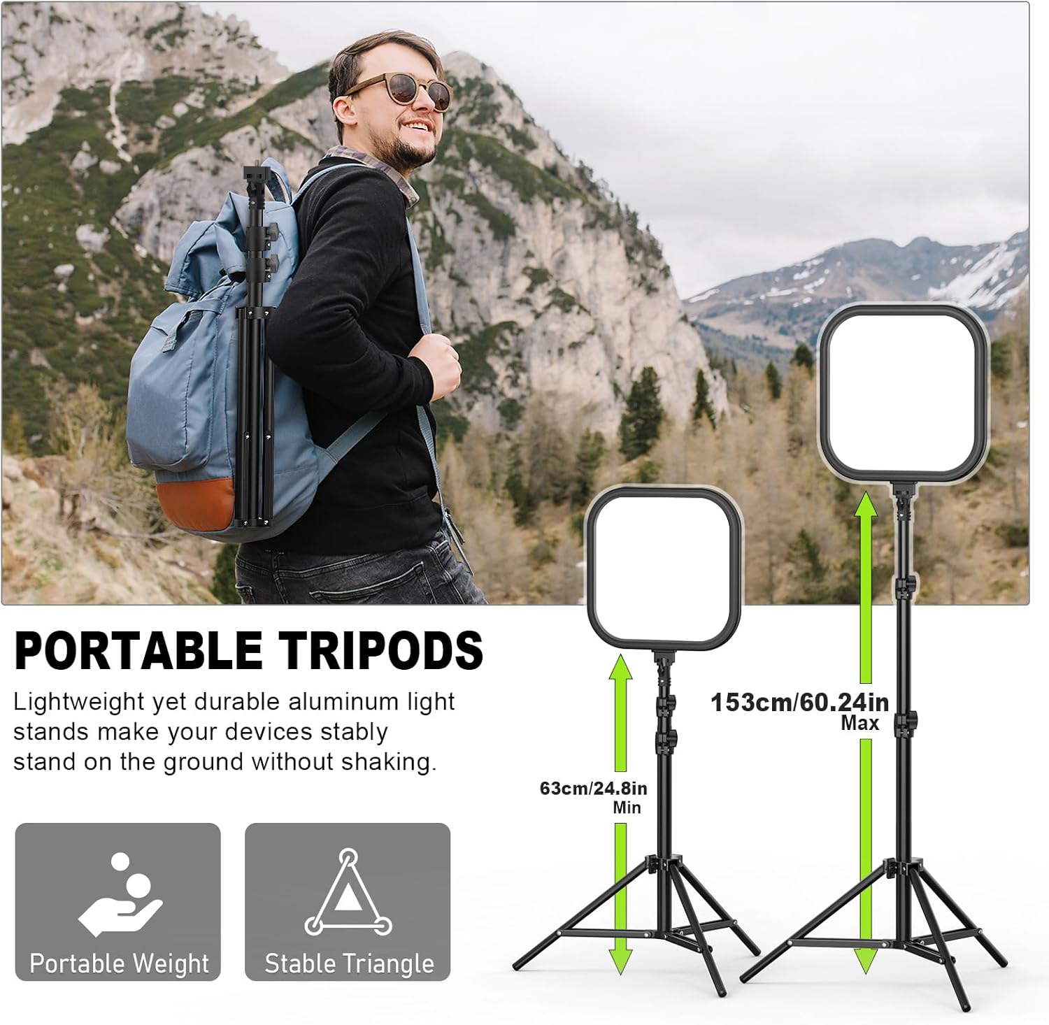 2パックLEDビデオライトキット 15W 78インチ調光可能 - Altson Photography Video Lighting Kit のレビューと価格
