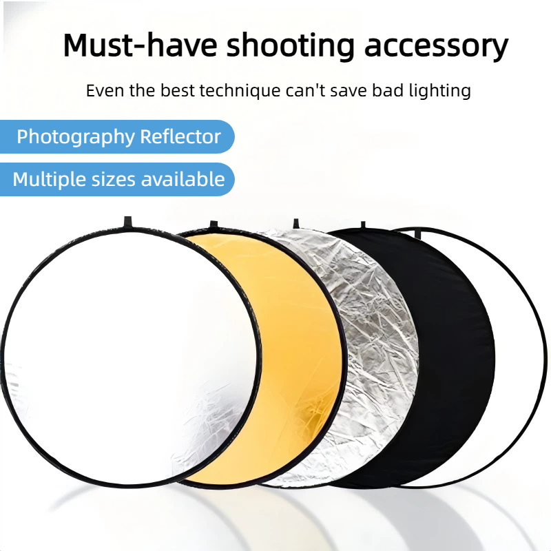 2-in-1両面ゴールドシルバーリフレクター、ポータブル折り - Photography Lighting For Outdoors のレビューと価格
