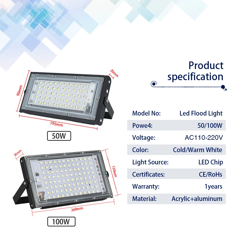 防水LEDフラッドライト,IP65規格に準拠,屋外照明,庭に - Photography Lighting Uk のレビューと価格