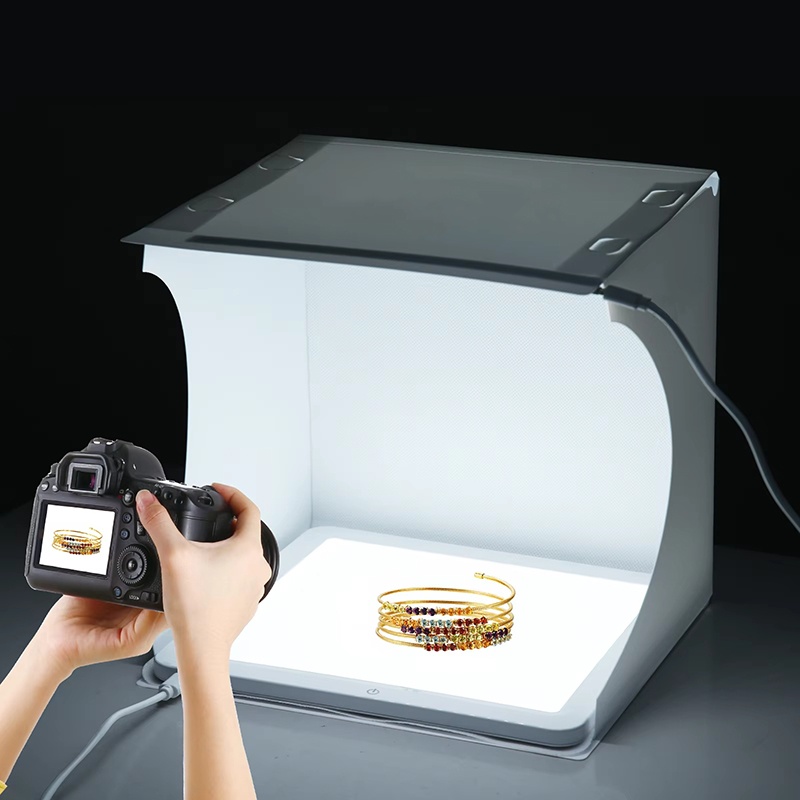 20cmポータブルフォトボックス写真撮影用折りたたみ式LED - Photography Lighting Background のレビューと価格