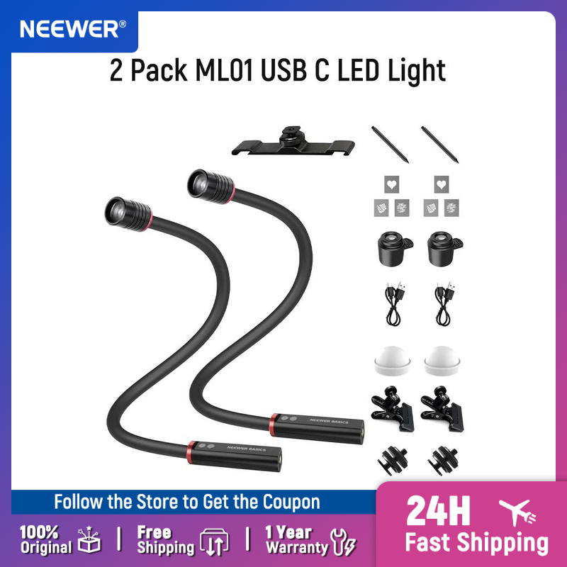 NEEWER BASICS 2 パック ML01 USB C - Photography Lighting Basics のレビューと価格