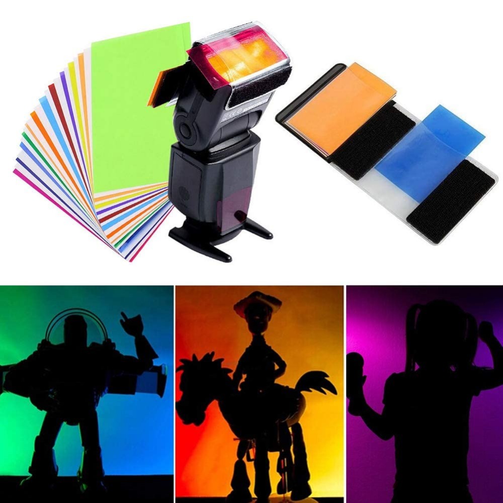 12色カメラフラッシュジェル照明フィルターキット、ユニバーサ - Photography Lighting Gel のレビューと価格
