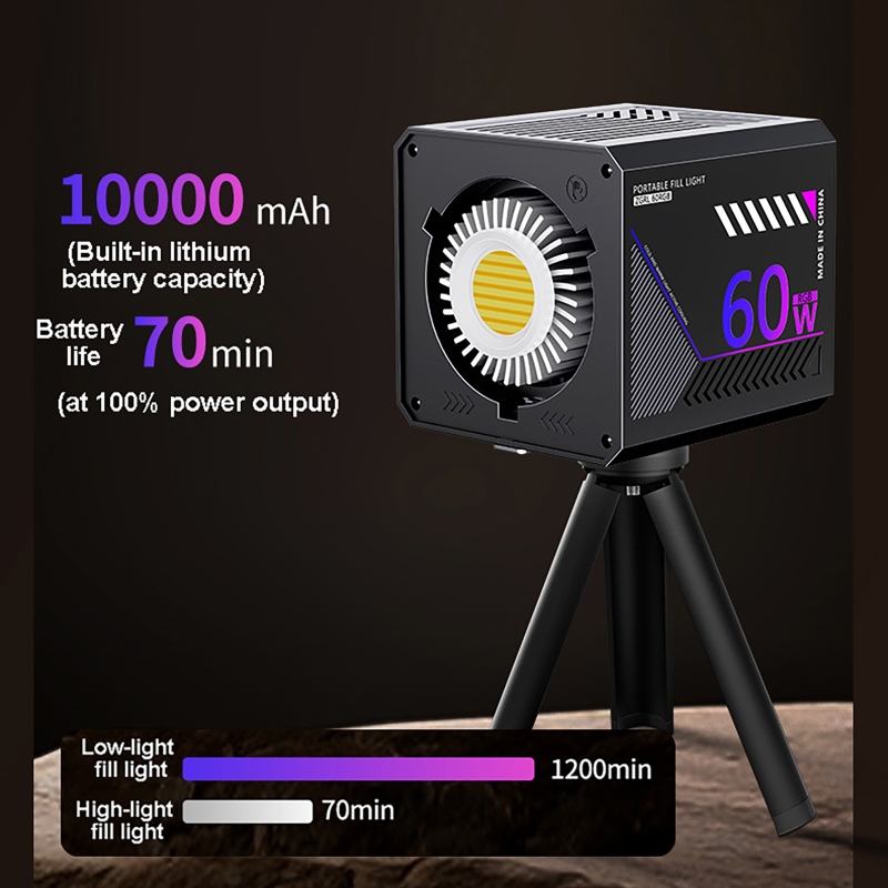 60W RGBビデオライト ポータブルLED撮影スタジオライ - Photography Lighting Background のレビューと価格
