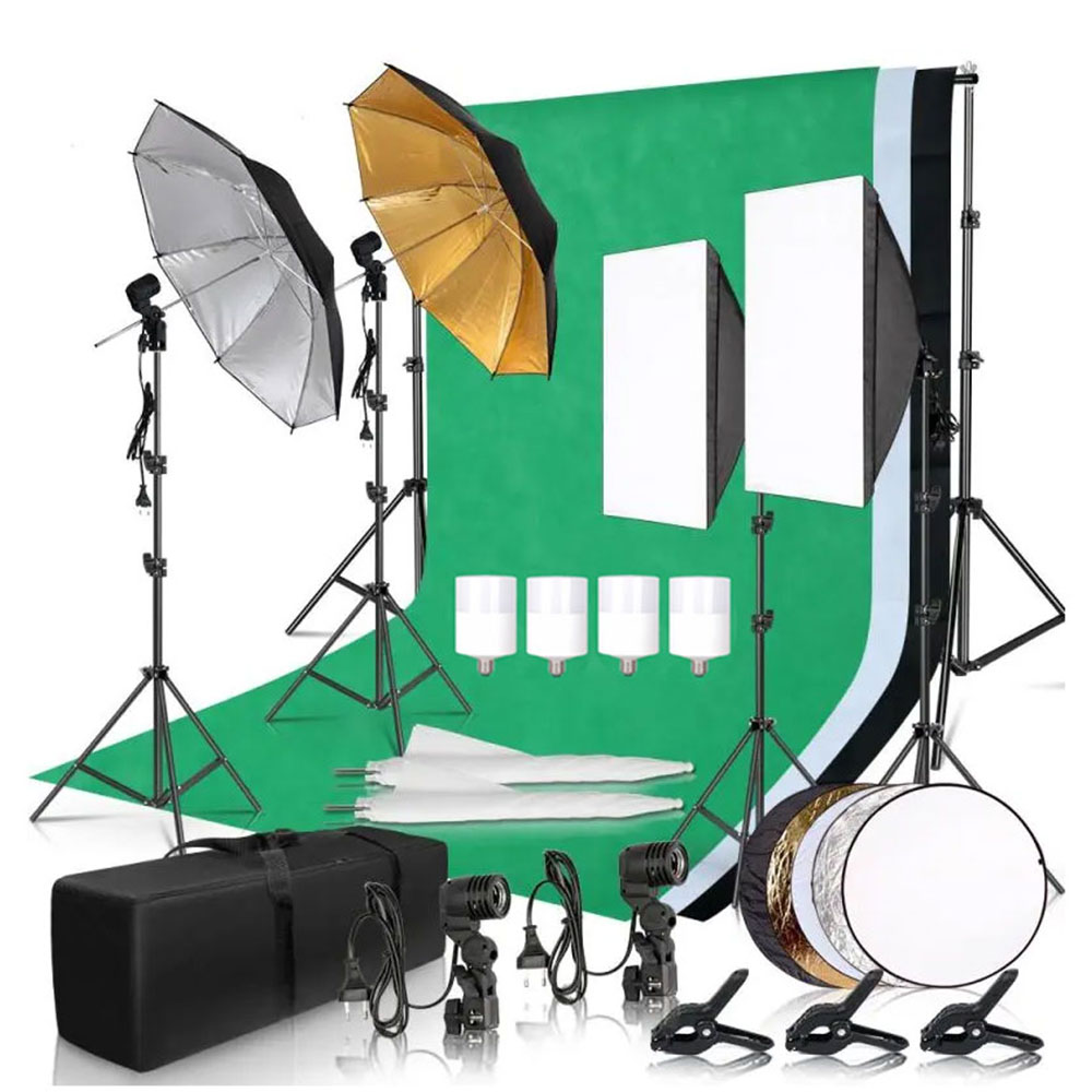 写真撮影用ソフトボックス照明キット、2.6x3m背景フレーム - Photography Lighting Uk のレビューと価格